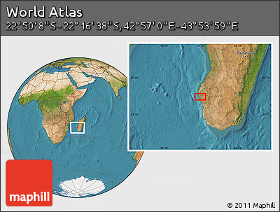 Satellite Location Map of the Area around 22° 33' 23" S, 43° 25' 29" E