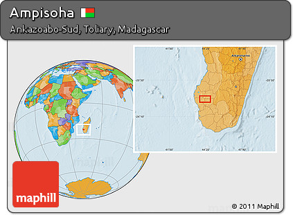Political Location Map of Ampisoha