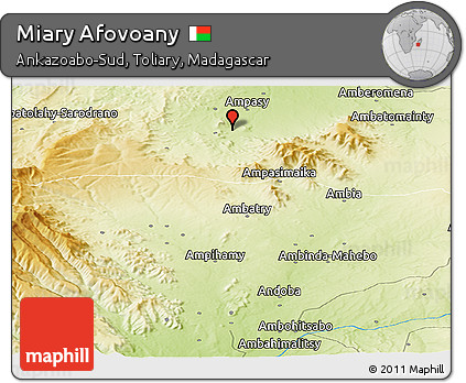 Physical Panoramic Map of Miary Afovoany