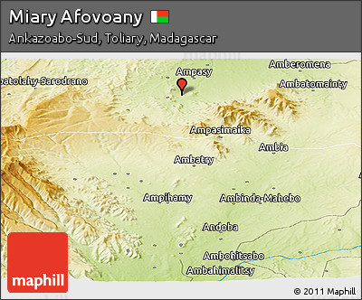Physical Panoramic Map of Miary Afovoany