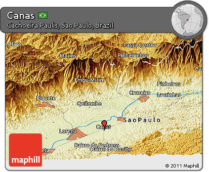 Physical Panoramic Map of Canas