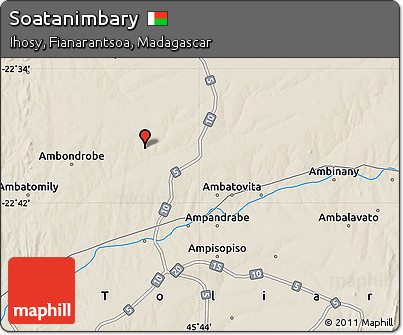 Shaded Relief Map of Soatanimbary