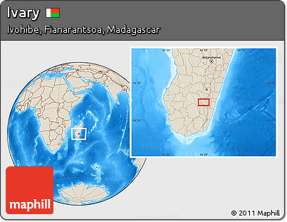 Shaded Relief Location Map of Ivary