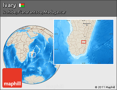 Shaded Relief Location Map of Ivary