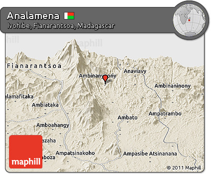 Shaded Relief Panoramic Map of Analamena
