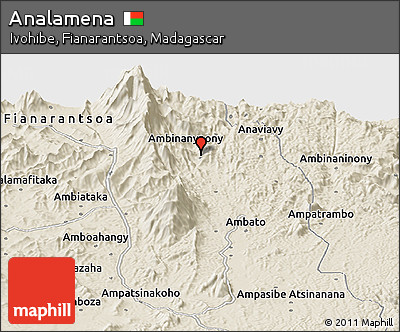 Shaded Relief Panoramic Map of Analamena