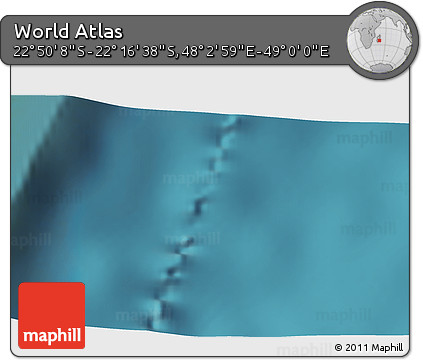 Satellite 3D Map of the Area around 22° 33' 23" S, 48° 31' 29" E