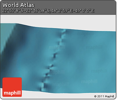 Satellite 3D Map of the Area around 22° 33' 23" S, 48° 31' 29" E