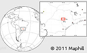 Blank Location Map of the area around 22° 33' 23" S, 49° 13' 30" W