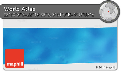 Physical Panoramic Map of the Area around 22° 33' 23" S, 4° 19' 30" E