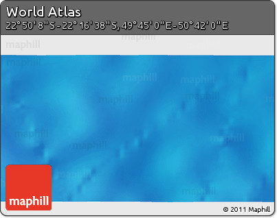 Physical 3D Map of the Area around 22° 33' 23" S, 50° 13' 30" E