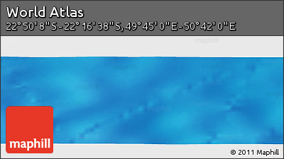 Physical Panoramic Map of the Area around 22° 33' 23" S, 50° 13' 30" E