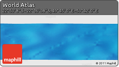 Physical Panoramic Map of the Area around 22° 33' 23" S, 50° 13' 30" E