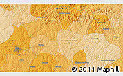 Political 3D Map of the area around 22° 33' 23" S, 50° 4' 30" W