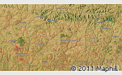 Satellite 3D Map of the area around 22° 33' 23" S, 50° 4' 30" W