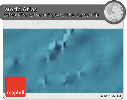 Satellite 3D Map of the Area around 22° 33' 23" S, 54° 28' 30" E