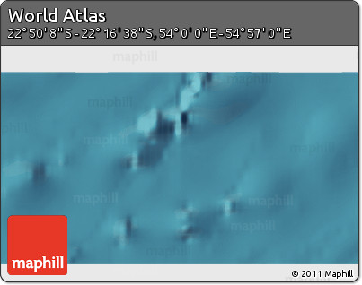 Satellite 3D Map of the Area around 22° 33' 23" S, 54° 28' 30" E