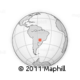 Outline Map of the Area around 22° 33' 23" S, 54° 19' 30" W, rectangular outline