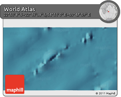 Satellite 3D Map of the Area around 22° 33' 23" S, 55° 19' 30" E