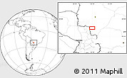 Blank Location Map of the area around 22° 33' 23" S, 55° 10' 29" W