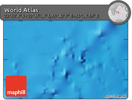Physical Map of the Area around 22° 33' 23" S, 56° 10' 29" E