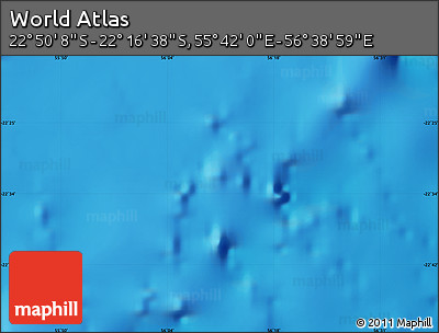 Physical Map of the Area around 22° 33' 23" S, 56° 10' 29" E