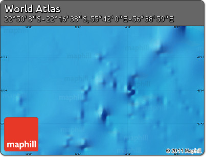 Physical Map of the Area around 22° 33' 23" S, 56° 10' 29" E