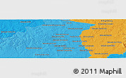 Political Panoramic Map of the area around 22° 33' 23" S, 56° 52' 30" W