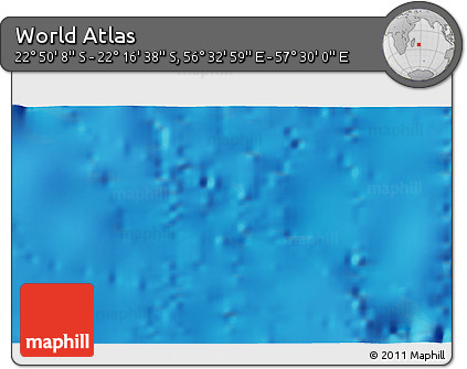 Physical 3D Map of the Area around 22° 33' 23" S, 57° 1' 29" E