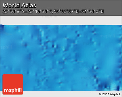 Physical 3D Map of the Area around 22° 33' 23" S, 57° 1' 29" E