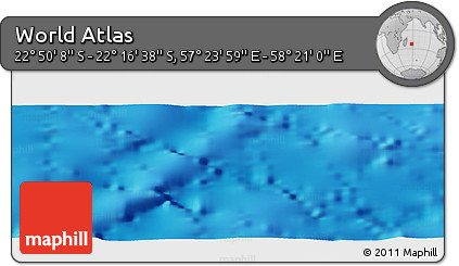 Physical Panoramic Map of the Area around 22° 33' 23" S, 57° 52' 30" E