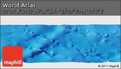 Physical Panoramic Map of the Area around 22° 33' 23" S, 57° 52' 30" E