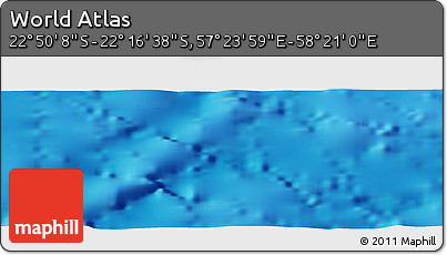Physical Panoramic Map of the Area around 22° 33' 23" S, 57° 52' 30" E