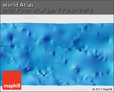Physical 3D Map of the Area around 22° 33' 23" S, 59° 34' 30" E