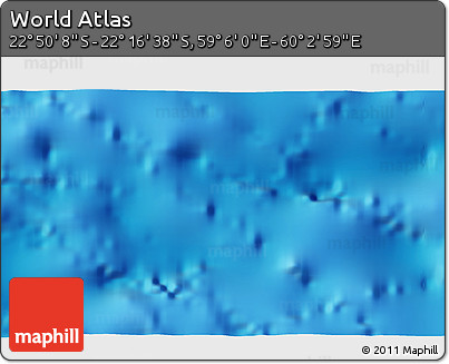 Physical 3D Map of the Area around 22° 33' 23" S, 59° 34' 30" E