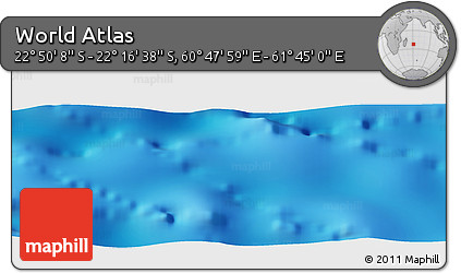 Physical Panoramic Map of the Area around 22° 33' 23" S, 61° 16' 29" E