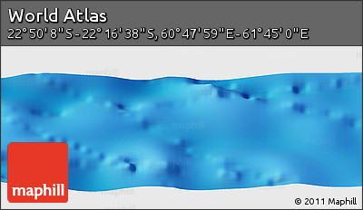 Physical Panoramic Map of the Area around 22° 33' 23" S, 61° 16' 29" E