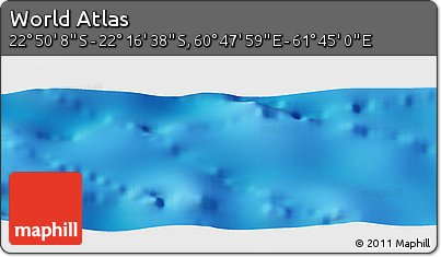 Physical Panoramic Map of the Area around 22° 33' 23" S, 61° 16' 29" E