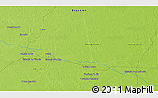Physical 3D Map of the area around 22° 33' 23" S, 61° 7' 30" W