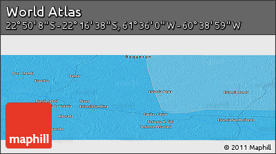 Political Panoramic Map of the Area around 22° 33' 23" S, 61° 7' 30" W