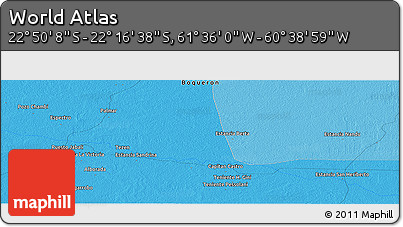 Political Panoramic Map of the Area around 22° 33' 23" S, 61° 7' 30" W