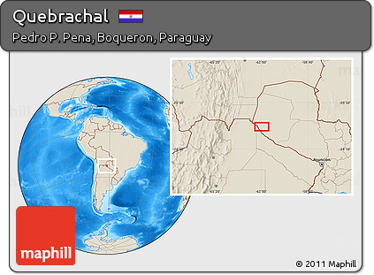 Shaded Relief Location Map of Quebrachal