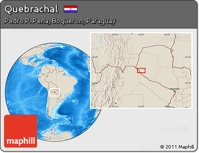 Shaded Relief Location Map of Quebrachal