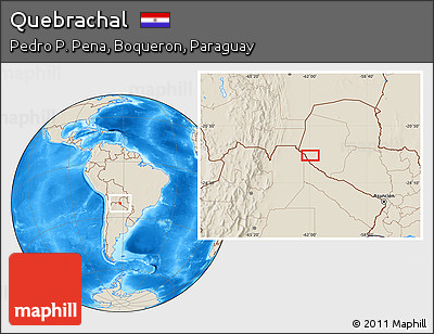 Shaded Relief Location Map of Quebrachal