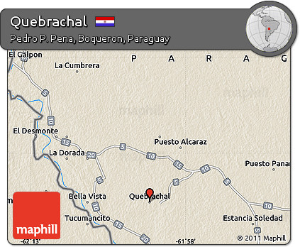 Shaded Relief Map of Quebrachal