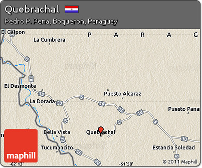 Shaded Relief Map of Quebrachal