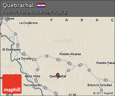 Shaded Relief Map of Quebrachal