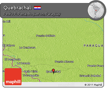 Physical Panoramic Map of Quebrachal