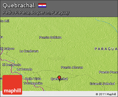Physical Panoramic Map of Quebrachal