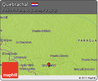 Physical Panoramic Map of Quebrachal